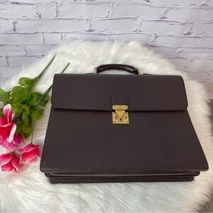 Louis Vuitton Taiga Moskova Briefcase Brown